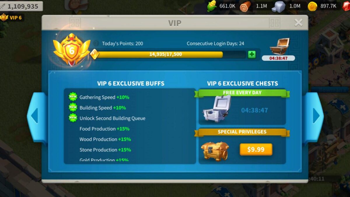 VIP - Rise of Kingdoms