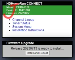 HDHomeRun Main Screen