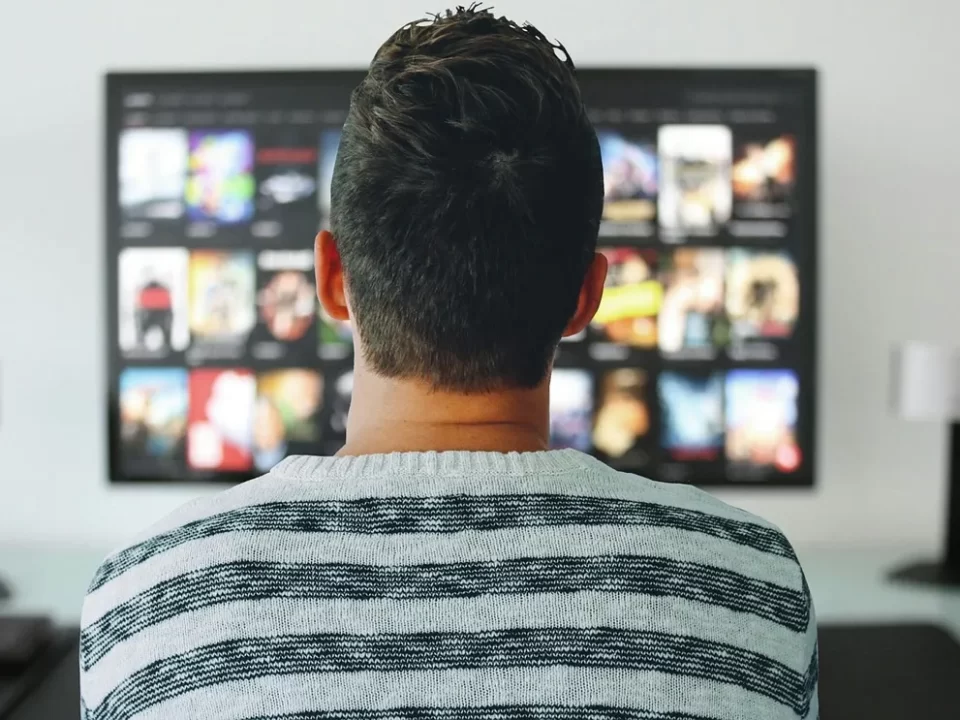 man watching tv