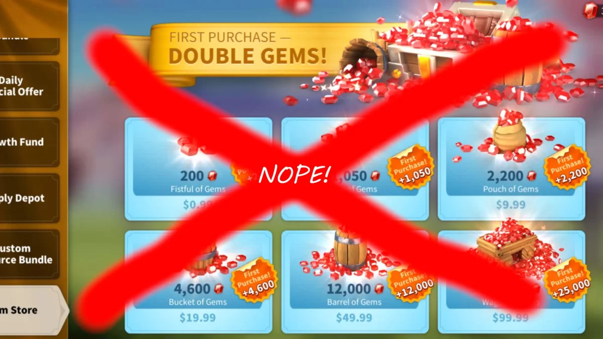 rise of kindoms gem farming nope