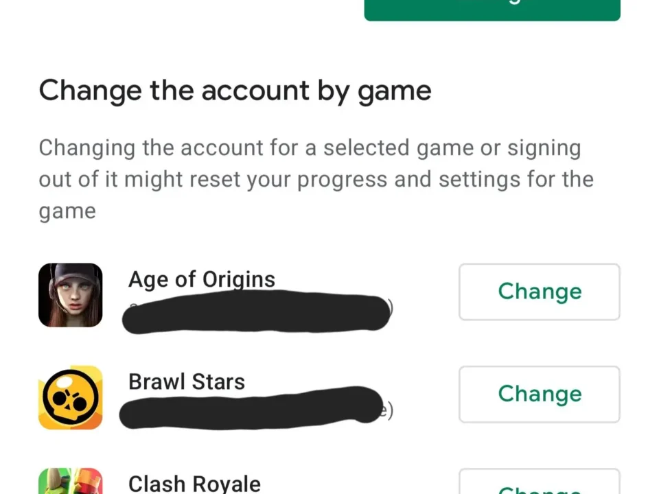age of origins google play change account