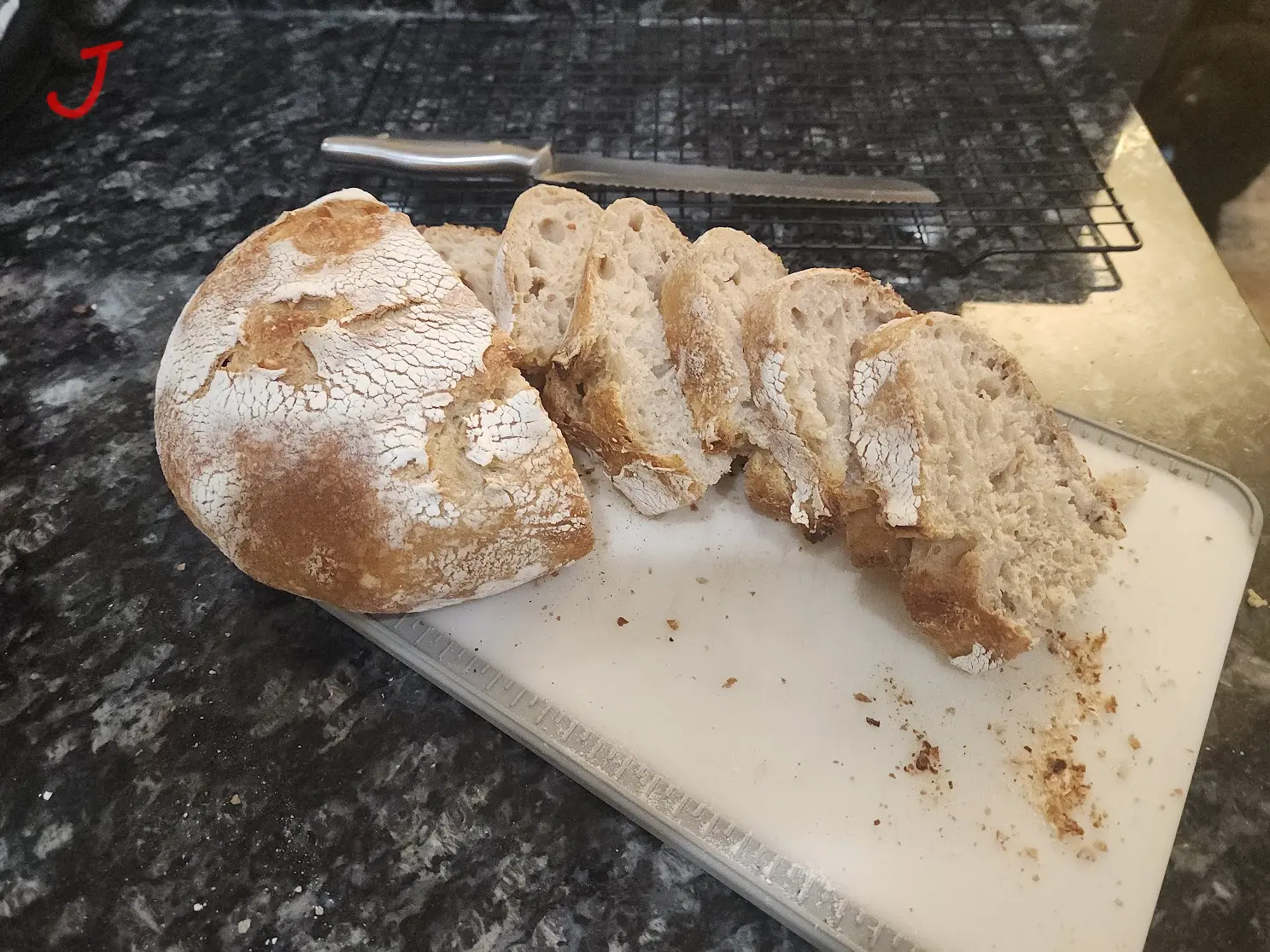 Sourdough - first loaf cut